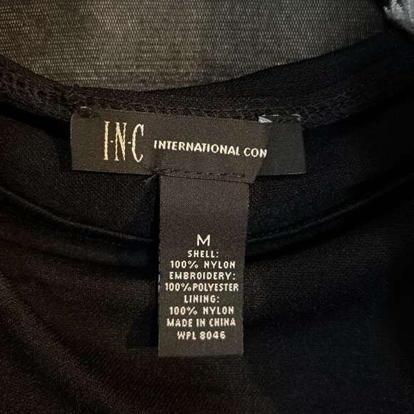 INC International Concepts Black and White  Long Sleeve Blouse - Picture 2 of 9